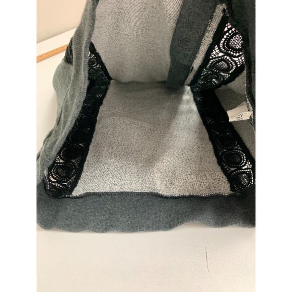 Fabletics Vest Womens M Medium Asymmetric Zip Lace Inserts Gray Hoodie Saige - Picture 8 of 14